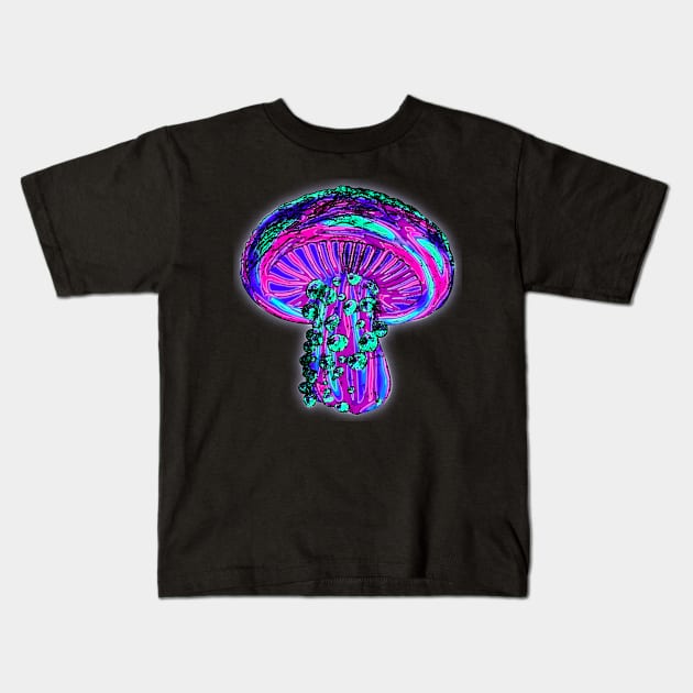 Groovy Shroom Kids T-Shirt by GrimDork